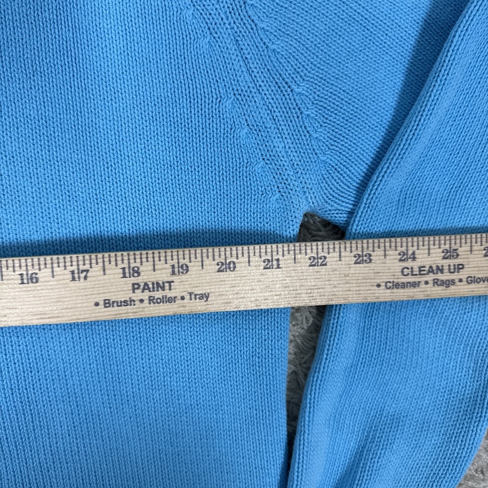 VTG LL Bean 100% Cotton Aqua Pullover Sweater Womens XL Coastalcore Preppy USA - Picture 8 of 10